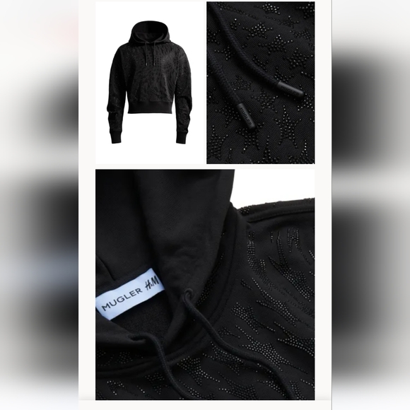 NWT Rhinestone-embellished Hoodie, Mugler x HM H&M - Picture 2 of 7